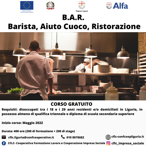 B.A.R.: Barista, Aiutocuoco, Ristorazione